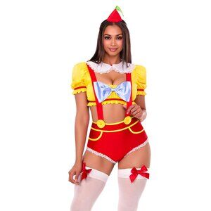 Double Trouble Darling Costume for Women – 3 PC Crop Top with Peter Pan Collar